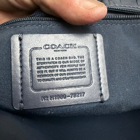 Coach Central Shopper Tote Blue Leather Bag Detachable Strap & Charm 78217 - Picture 5 of 10